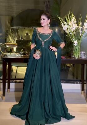 Green Embroidered Silk Kurta Set