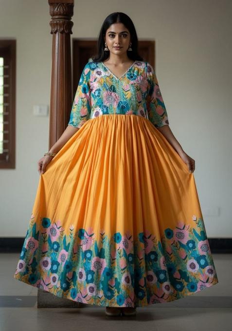 Multicolor Sequins Work Maslin Dress