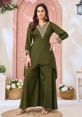 Mehendi Coading Work Chinon Salwar Kameez