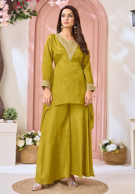 Parrot Coading Work Chinon Salwar Kameez