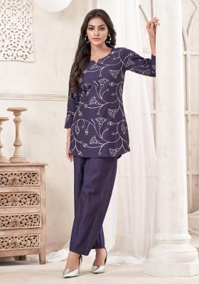 Blue Dori Work Cotton Co-Ords Set