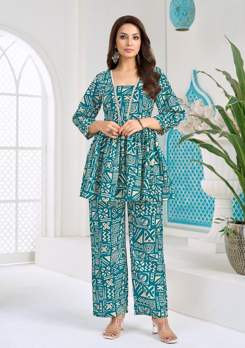 Rama Printed Silk Co-Ords Set - Indya