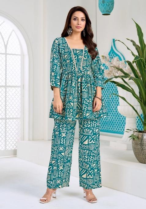 Rama Printed Silk Co-Ords Set