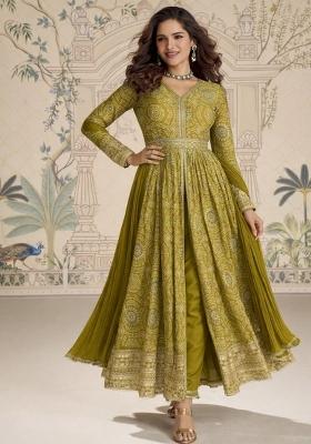 Mehendi Embroidered Silk Blend Kurta Set