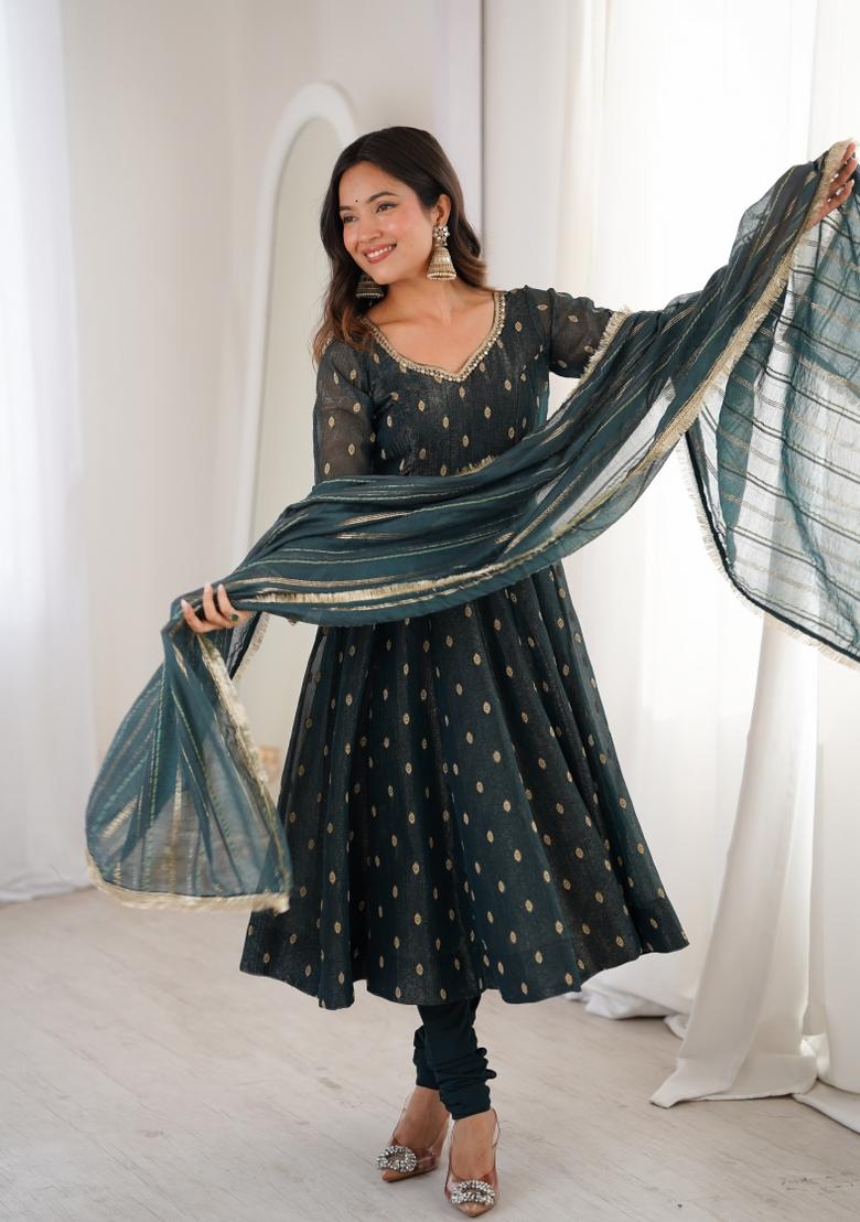 Rama Embroidered Silk Blend Kurta Set - Indya