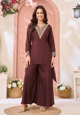 Coffee Coading Work Chinon Salwar Kameez