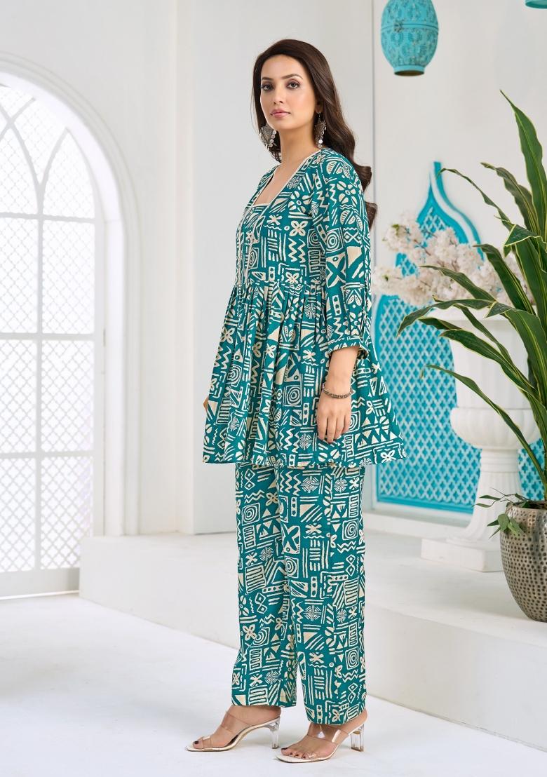 Rama Printed Silk Co-Ords Set - Indya