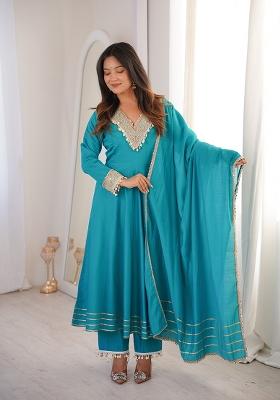 Rama Embroidered Silk Blend Kurta Set