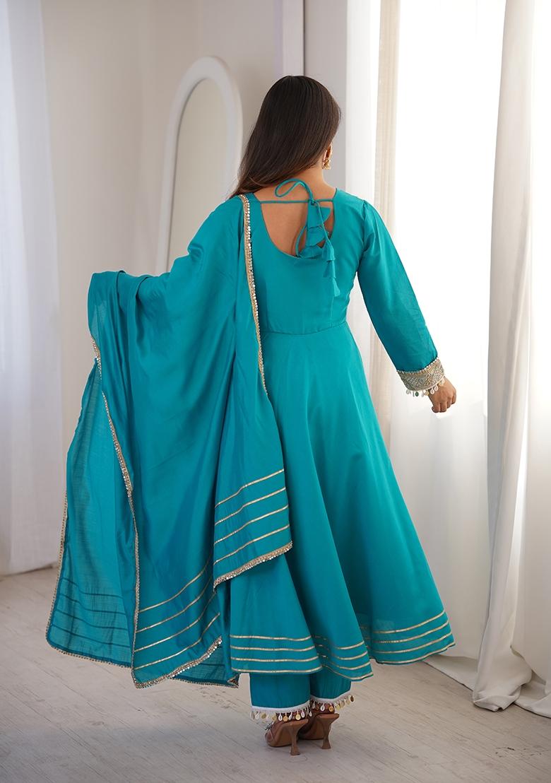 Rama Embroidered Silk Blend Kurta Set - Indya