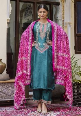 Rama Embroidered Silk Blend Kurta Set