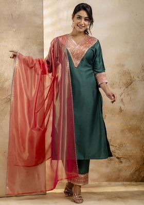 Rama Embroidered Rayon Kurta Set