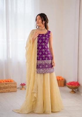 Cream Embroidered Jacquard Pakistani Suit Set