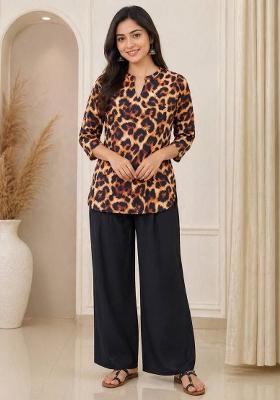 Multicolor Printed Rayon Kurta Set