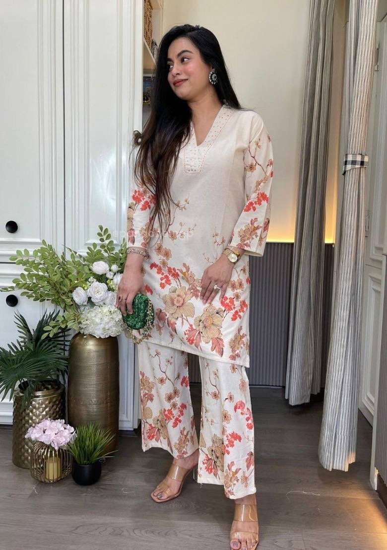 Orange Printed Cotton Co-Ord Set - Indya
