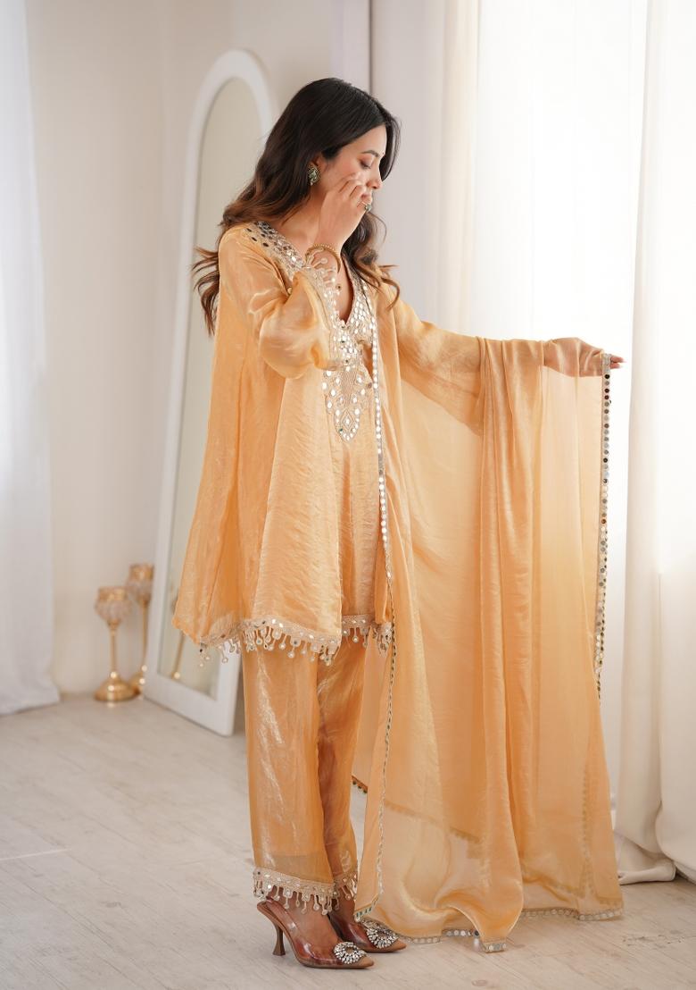 Chiku Embroidered Fendi Anarkali Set - Indya