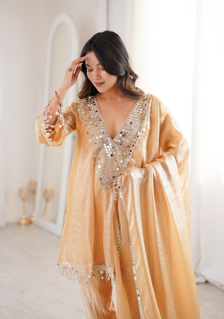 Chiku Embroidered Fendi Anarkali Set - Indya