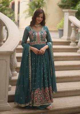 Rama Sequin Work Georgette Anarkali Set