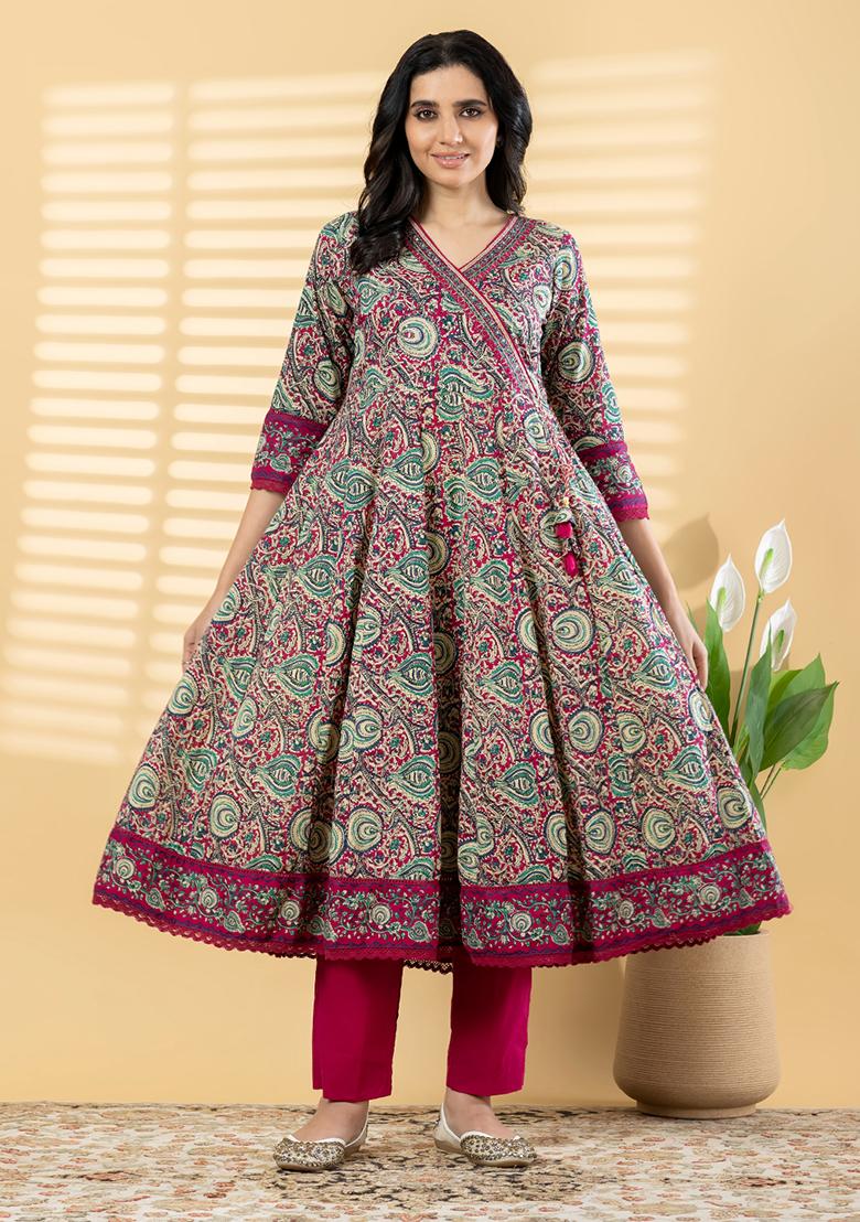 White Embroidered Cotton Kurta Set - Indya