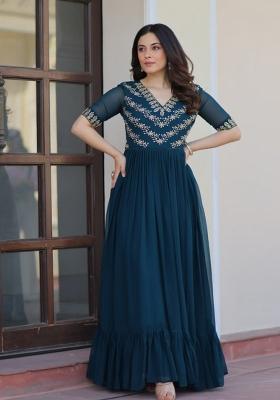 Rama Sequin Work Georgette Kurta