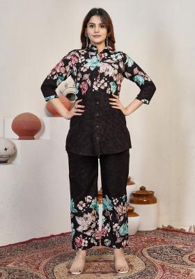 Chocolate Printed Cotton Salwar Kameez