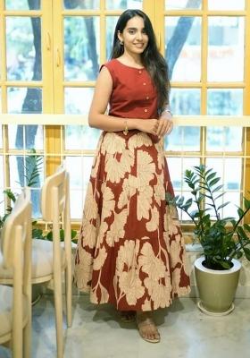 Red Printed Cotton Kurta Set