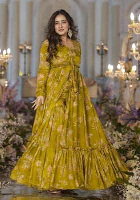 Smith Green Printed Chinon Sharara Set