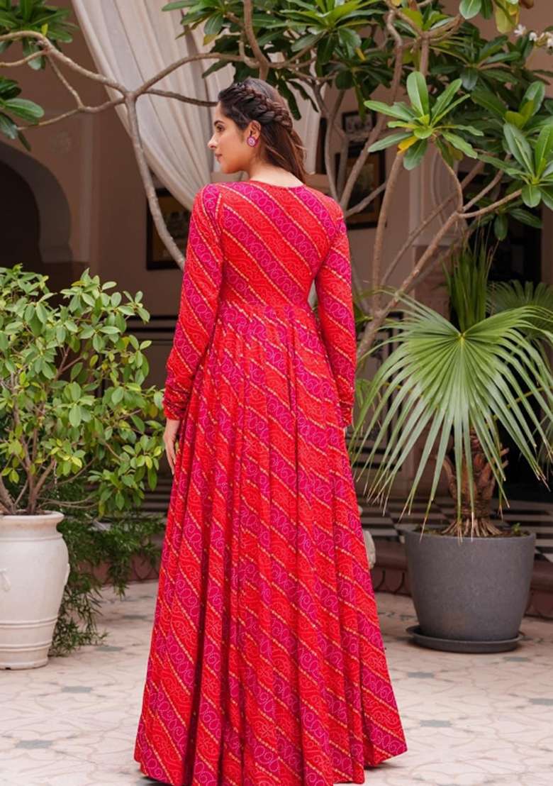 Cherry Pink Printed Georgette Palazzo Set - Indya