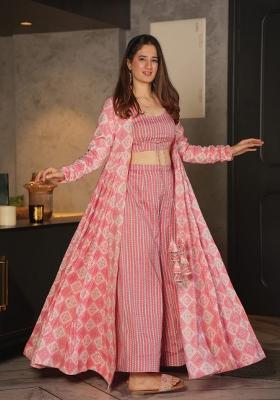 Barbie Pink Printed Rayon Palazzo Set