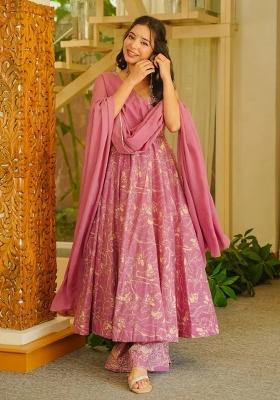 Onion Printed Muslin Kurta Set