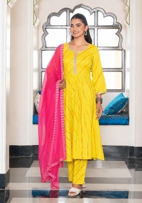 Yellow Rayon Kurta Set