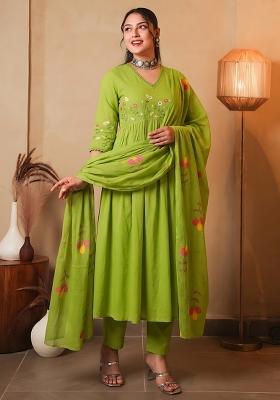 Green Rayon Kurta Set