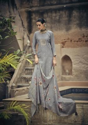 Blue Embroidered Silk Kurta Set