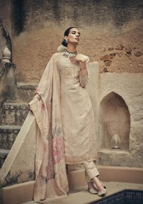 Cream Embroidered Silk Kurta Set
