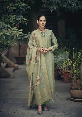 Green Embroidered Silk Kurta Set