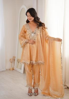 Chiku Embroidered Fendi Anarkali Set