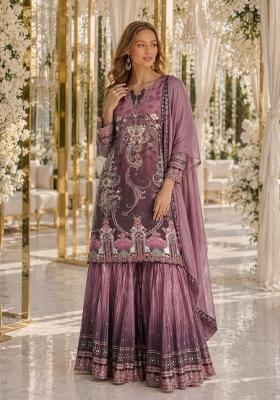 Yellow Printed Crepe Kurta Set