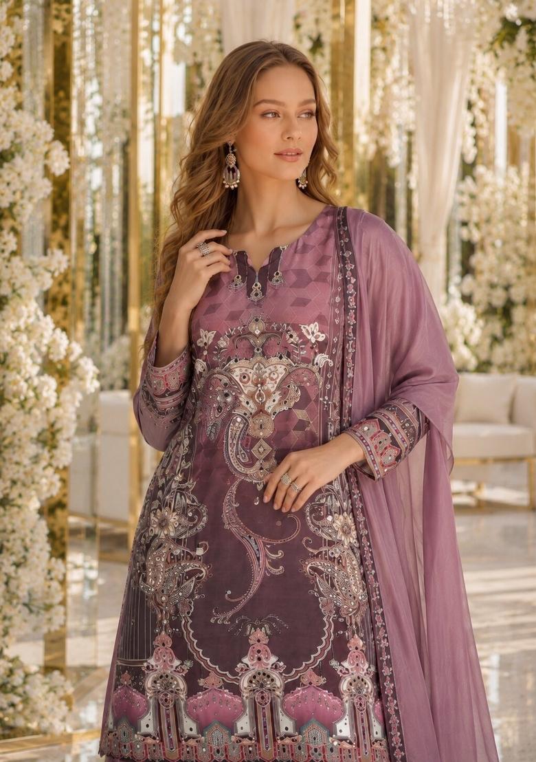 Yellow Printed Crepe Kurta Set - Indya