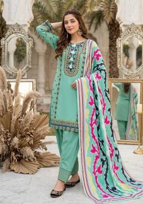 Sky Rama Embroidered Silk Salwar Suit