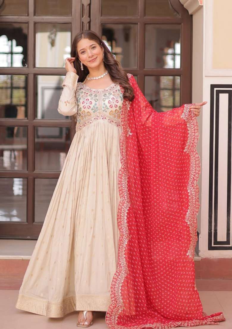 Pink Beads Work Cosmos Kurta Set - Indya