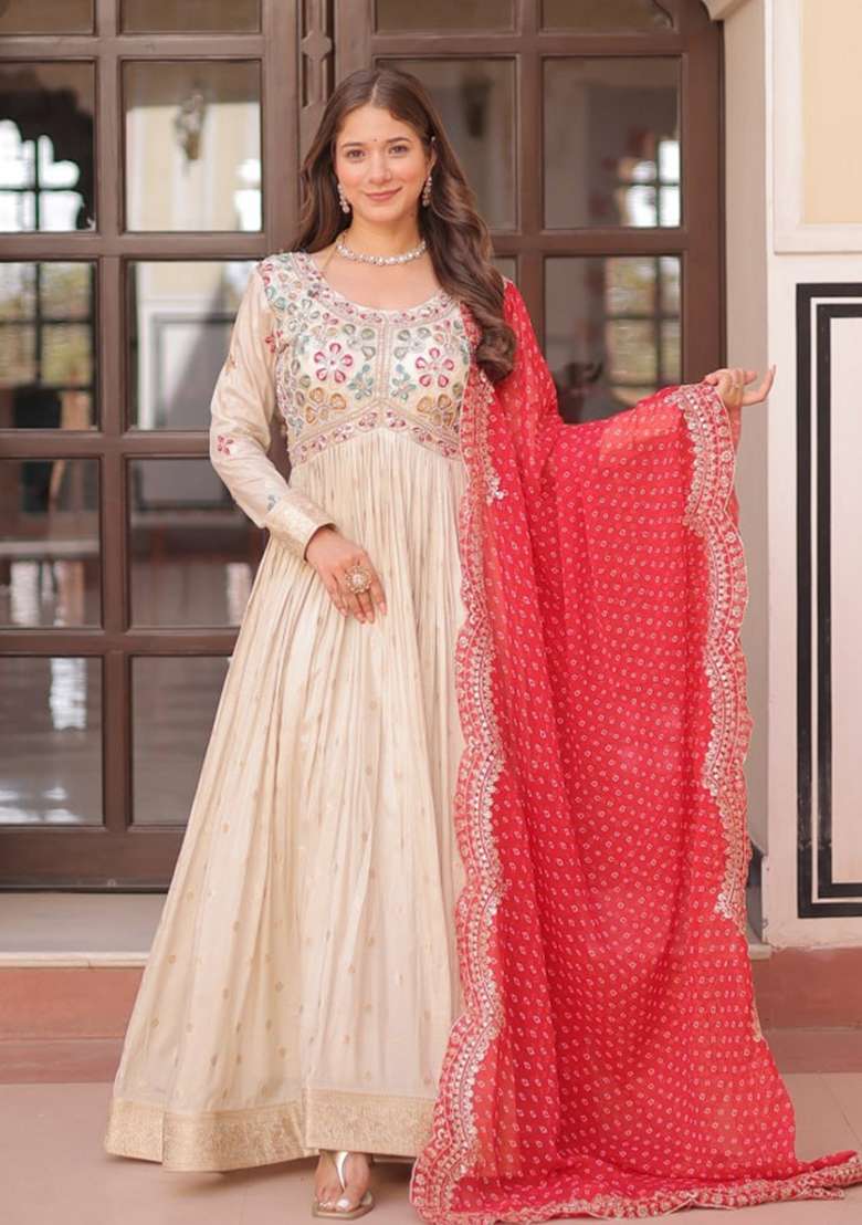 Pink Beads Work Cosmos Kurta Set - Indya