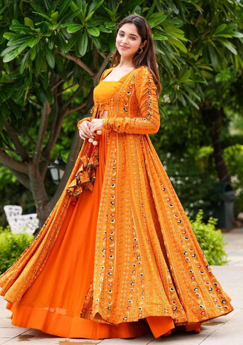 Yellow Printed Georgette Palazzo Set - Indya