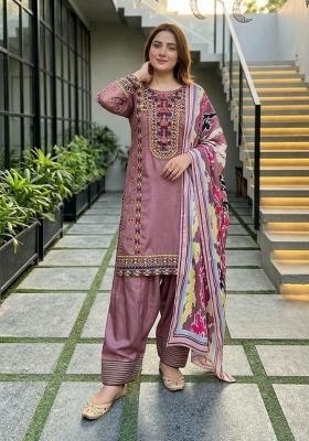 Pink Embroidered Silk Salwar Kameez