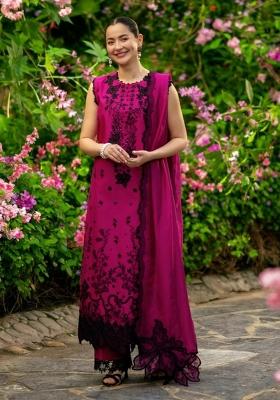 Pink Sequin Work Silk Farshi Salwar Suit