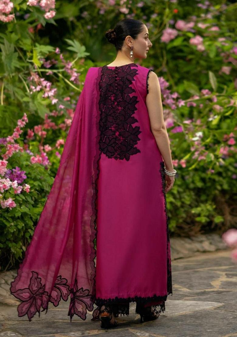 Pink Sequin Work Silk Farshi Salwar Suit - Indya
