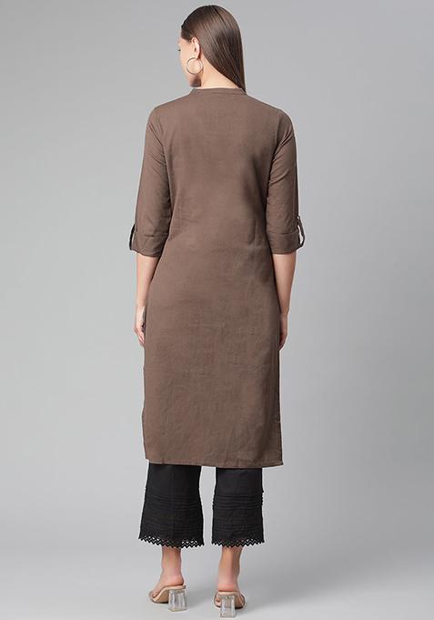Brown a line modal kurta