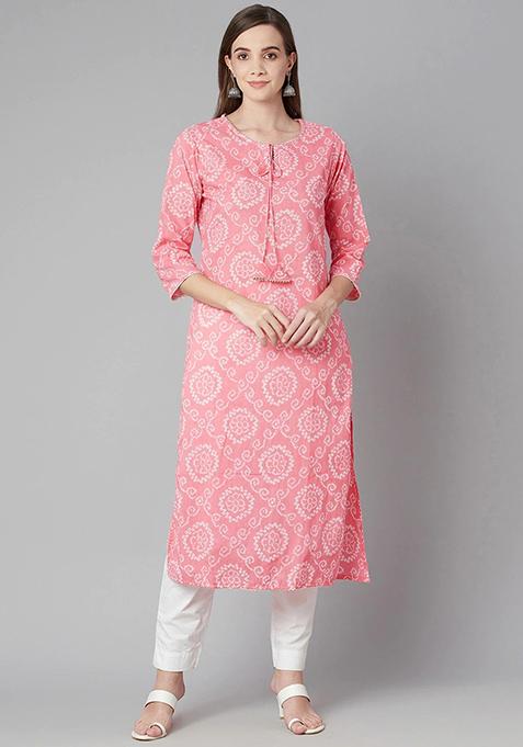 Pink Gota Patti Work  Cotton Kurta