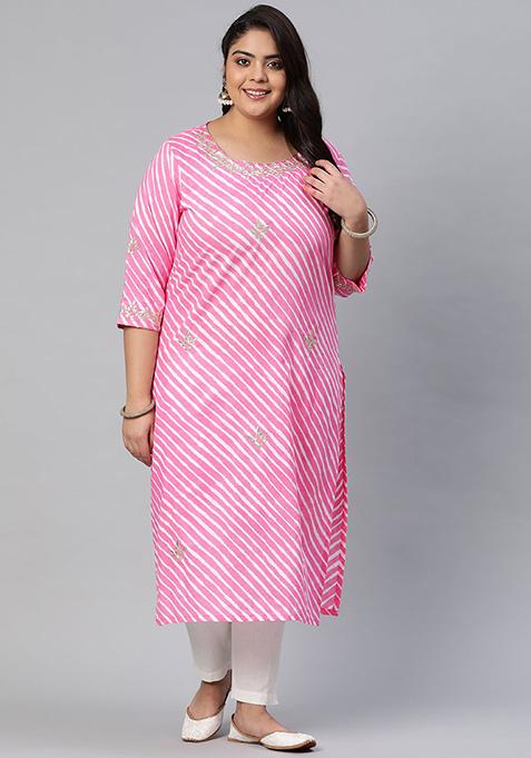 Pink Gota Patti Work  Cotton Kurta