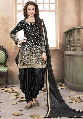 Black Mirror Silk Kurta Set