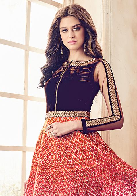 Multicolor Embroidered Bhagalpuri Silk Kurta Set