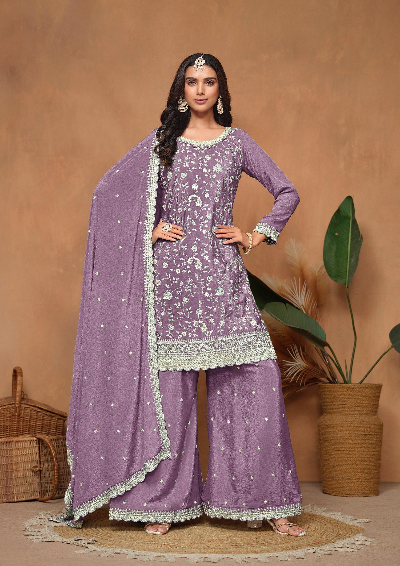 Aqua Blue Embroidered Poly Blend Kurta Set - Indya